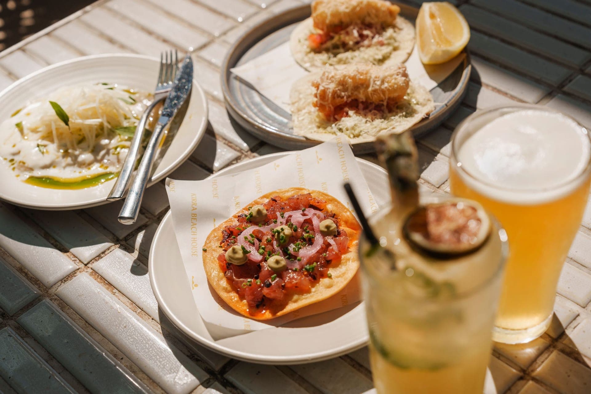 Share plates and drinks at a Coolangatta cafe